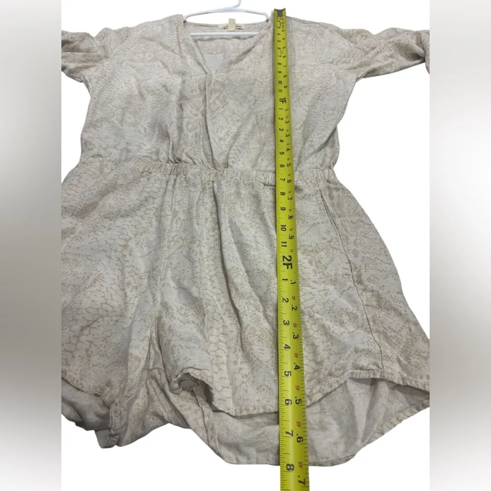 Cloth & Stone Dahl Romper Anthropologie snake print linen blend size small - Image 14