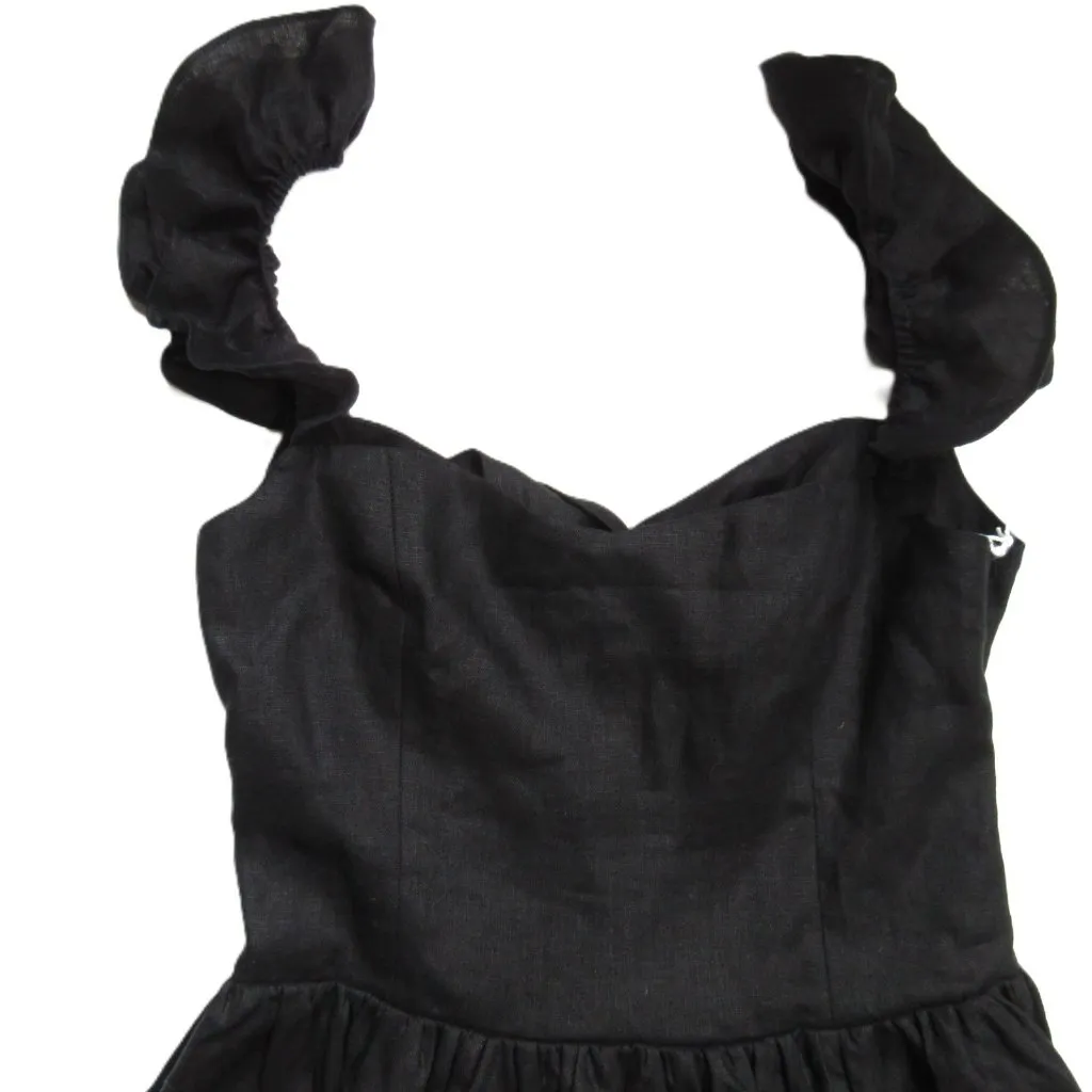 NWT Reformation Vecchio in Black Linen Tie Back Maxi Tank Dress 8 $388 - Image 6