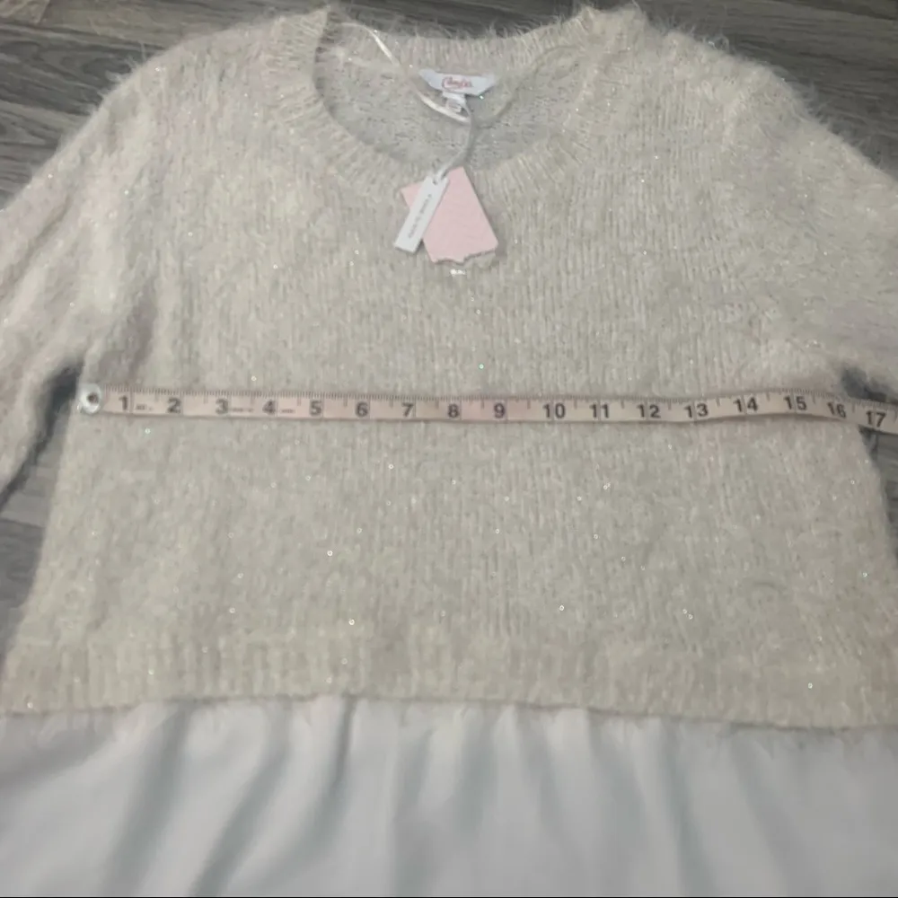 Candies White Polyester Faux Fur Blouse Top; Large Women’s - Image 2