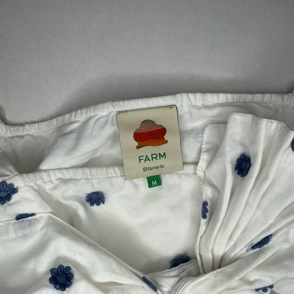 Farm Rio White and Blue Floral Women's Top - Image 9