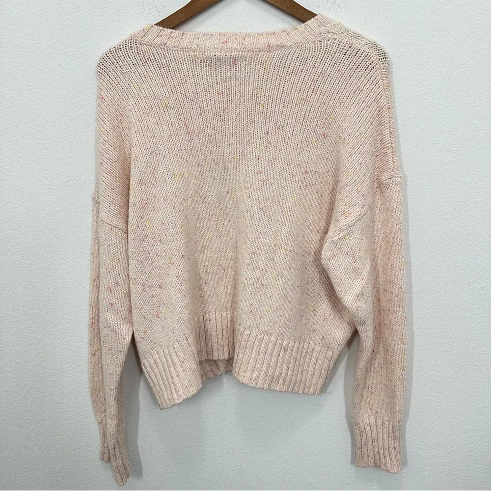 American Eagle Womens Size Large Pink Henley Knit Sweater Casual Preppy Layering - Image 6