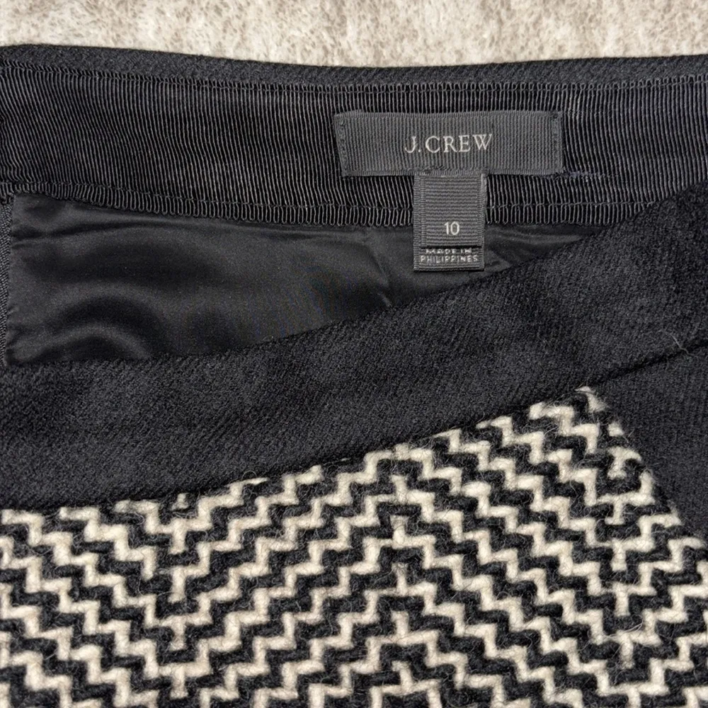 J Crew Wool mini skirt suit skirt womens sz 10 black and cream - Image 3