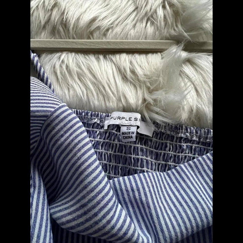 Purple Snow Women's Striped Maxi Romper size Small - Image 4