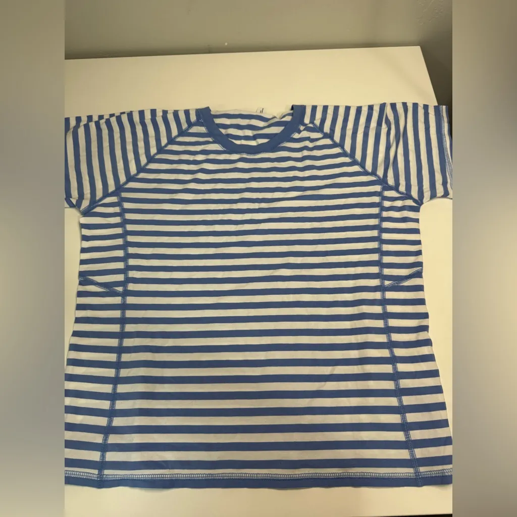 Ralph Lauren RLX Striped Stretch Jersey Tee Slim Fit Womens XL White - Image 3