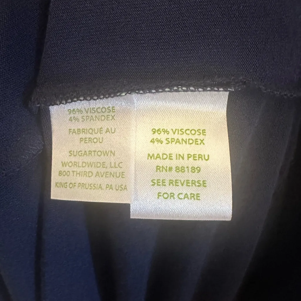 Lilly Pulitzer Lindell Dress True Navy Blue Ruffle Sleeve Preppy Size XL - Image 6