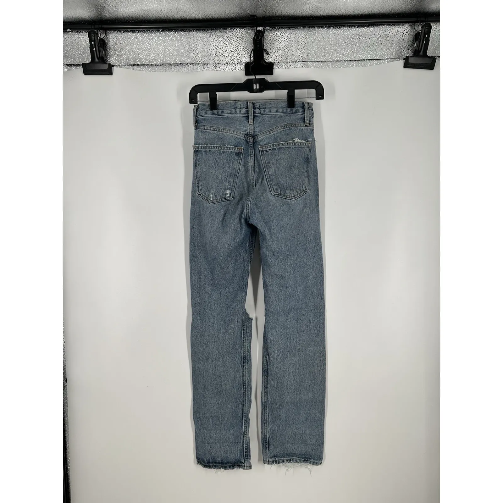 Agolde 90s Pinch Waist Distressed Ripped Straight Leg Fit Jeans Size 23 23x28 - Image 2