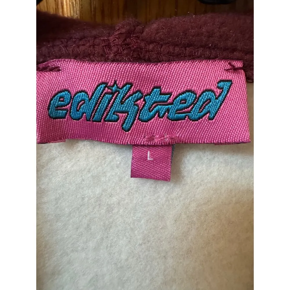 EDIKTED Bow Embroidery Oversize
Colorblock Hoodie
Burgundy-And-Gray-Me (new) - Image 3