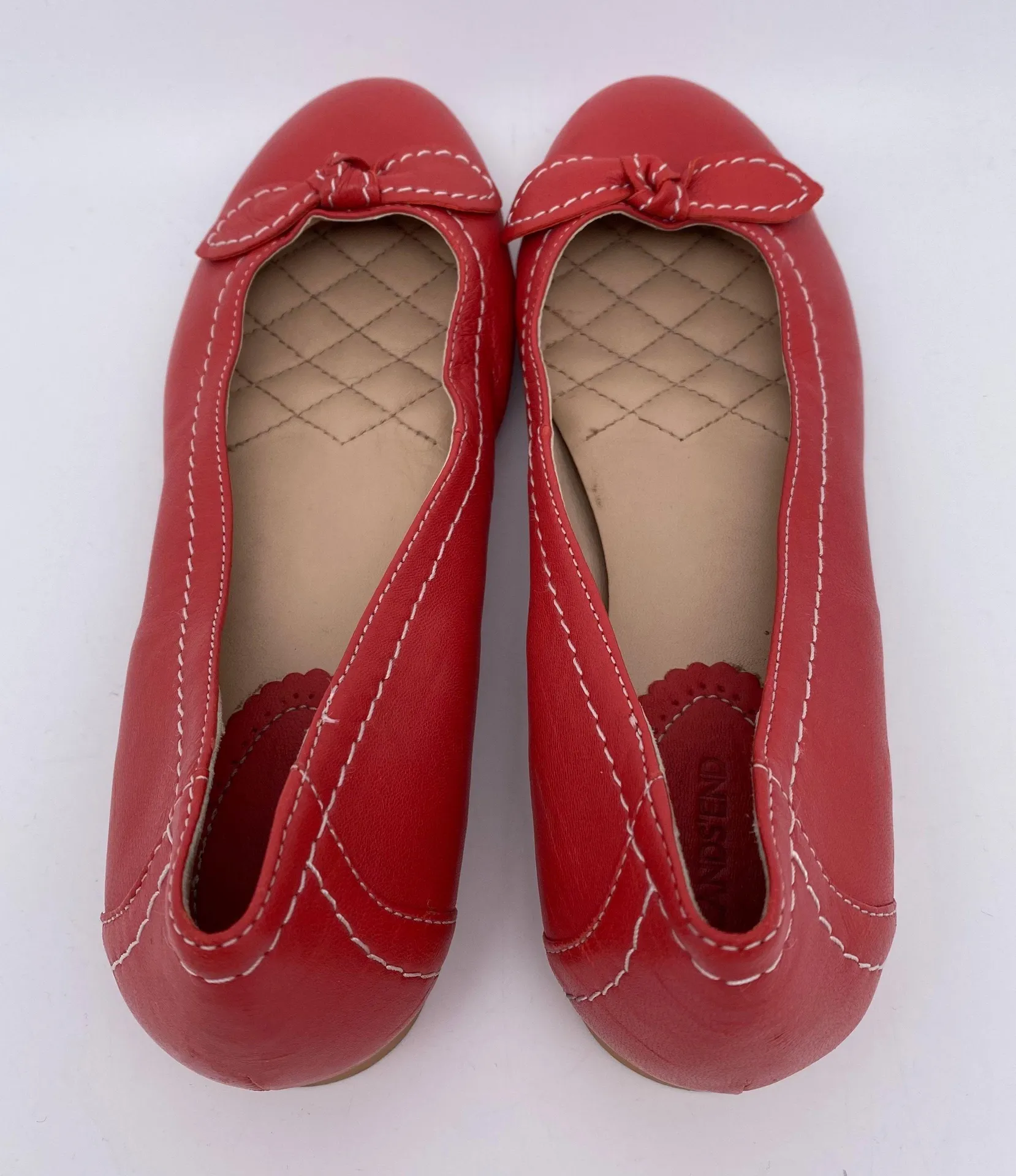 Lands'End  Size 7 Leather Ballet Shoe Orange - Image 8