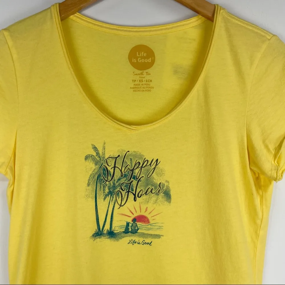 NWT Life Is Good Yellow Graphic Happy Hour Top - Image 6