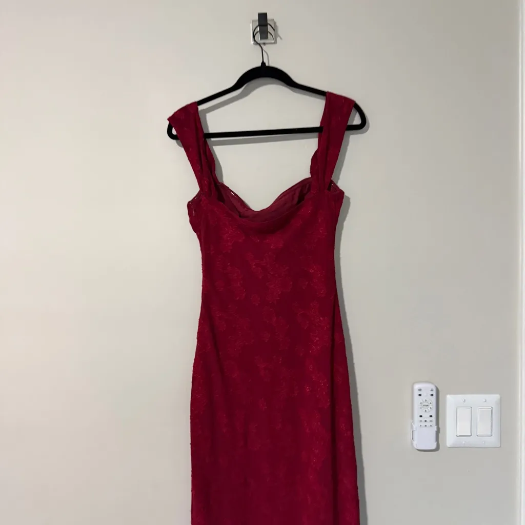 azura off the shoulder maxi dress burgundy Princess Polly Azura Off The Shoulder Maxi Dress Burgundy Size 6 - $55