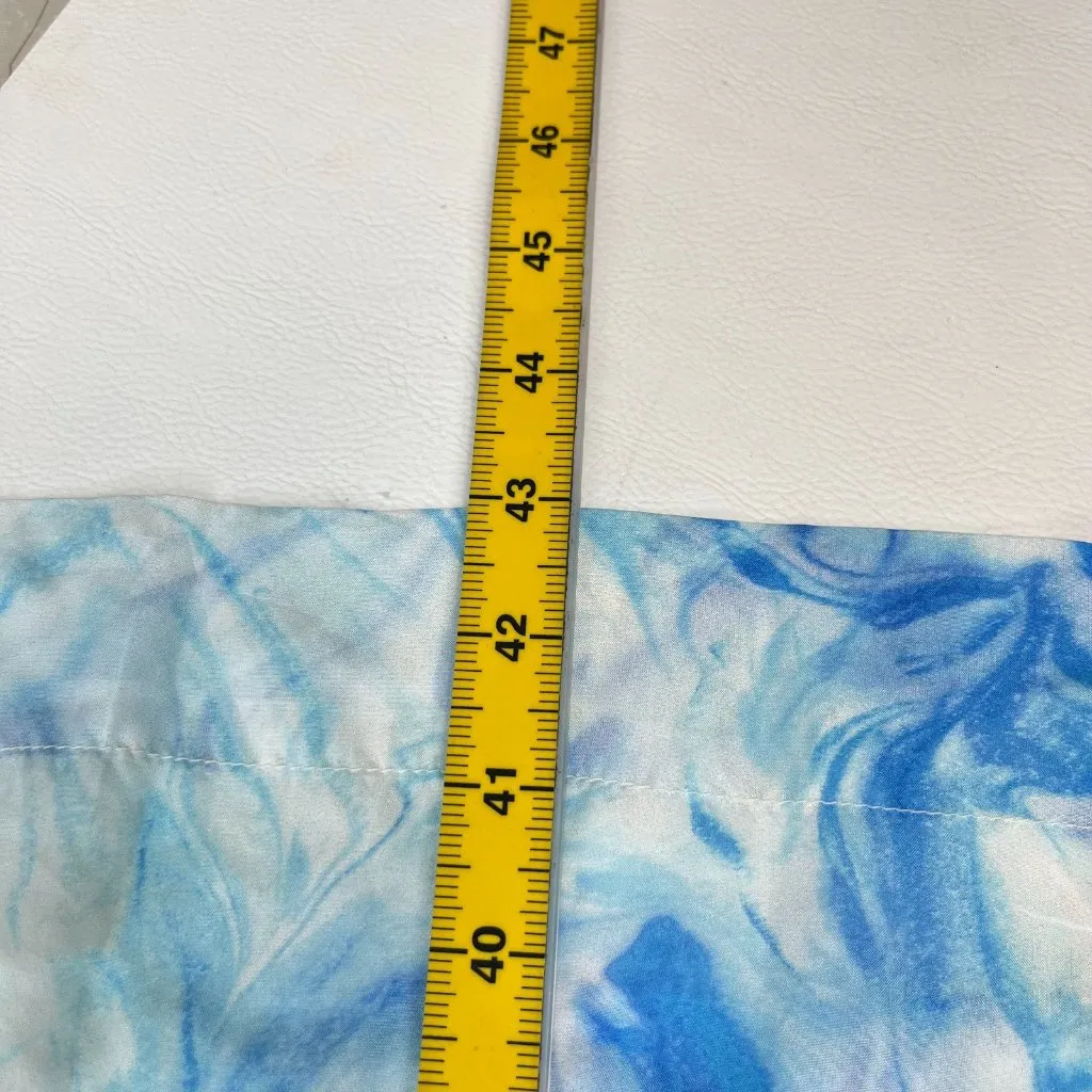 $405 NWOT Johnny Was Embroidered Marble Ocean Silk Kimono Midi Dress Size M Blue - Image 11