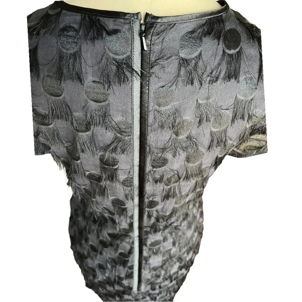 Banana Republic Flowy Eyelash Fringe Navy Blue Mini Statement Shift Dress Size 0 - Image 7