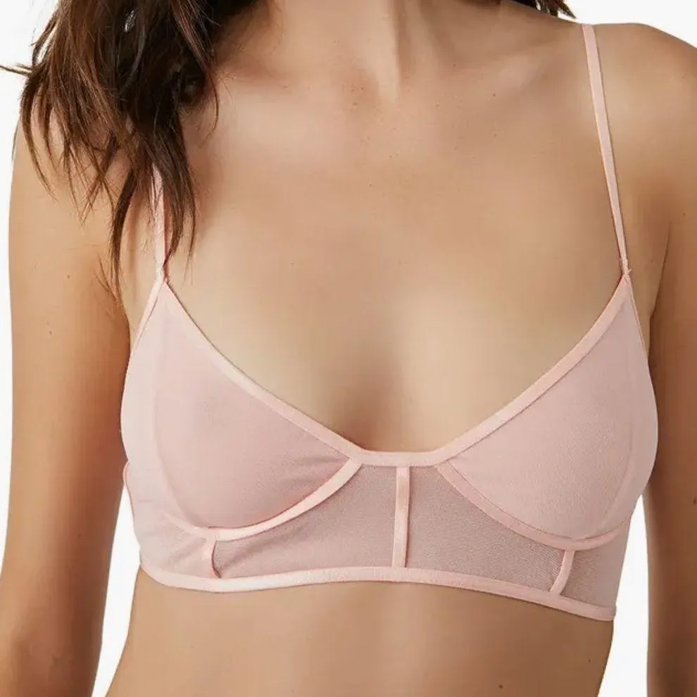 NWOT Intimately Free People Pink Frosting Moonlight Mesh Bra - Image 4