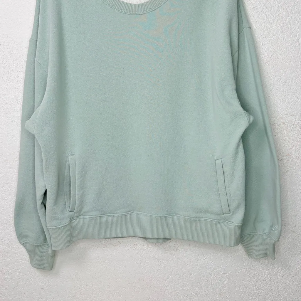 Hollister Oversized Fleece Sweatshirt Women’s S Sage Cut-Out Back Cozy 90s Y2K - Image 7