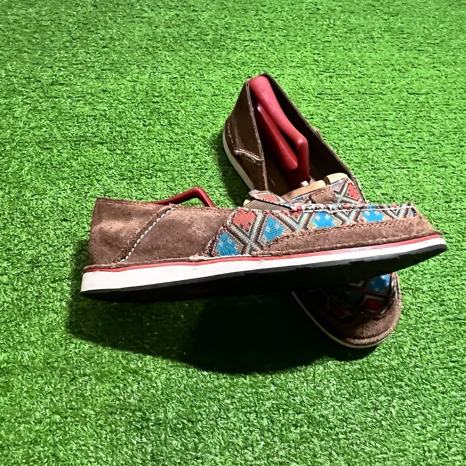 Ariat Size 9B Women's Cruiser Loafers Flat‎ Shoes Brown Suede Aztec Slip On - Image 3