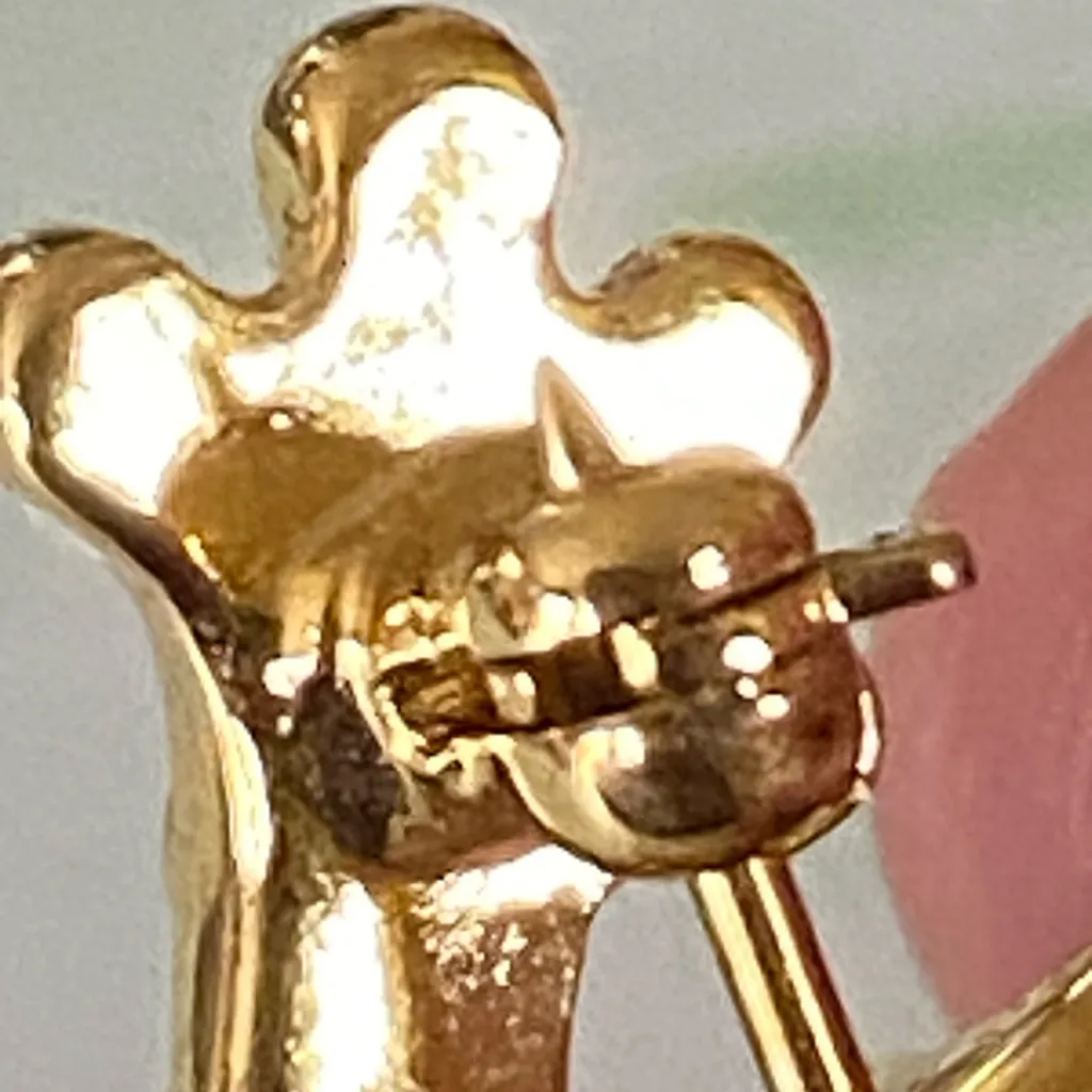 Monet Leaping Frog Gold Tone Brooch Pin. Hombre green rhinestones - Image 5