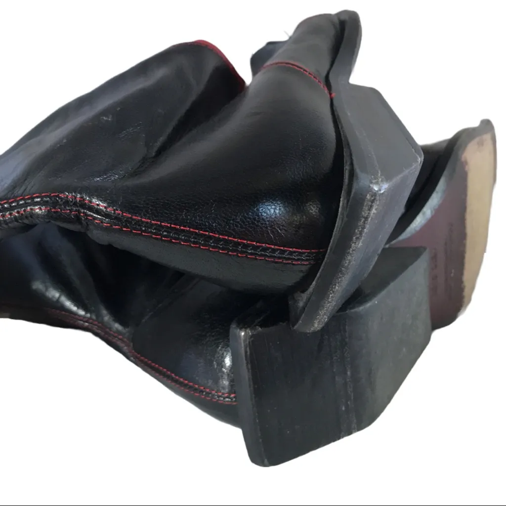 GOFFREDO FANTINI MATERIA PRIMA BLACK, RED AND WHITE STAR DESIGN BOOTS (36) Black Size 5 - Image 5
