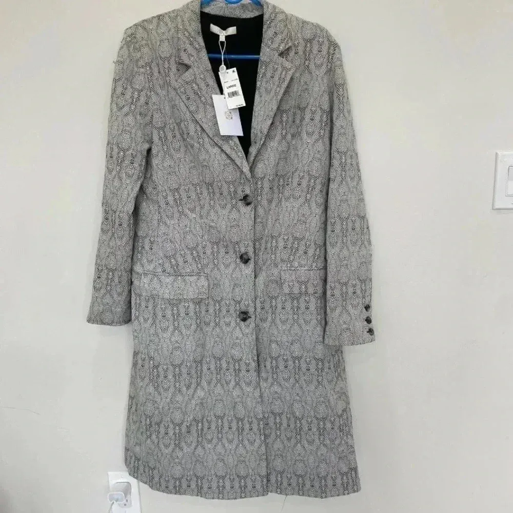 WAYF Marly Snake Print Coat Snake Jacquard Size L - Image 2