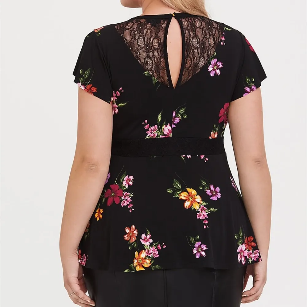 Torrid Lace Yoke Peplum Top - Image 2