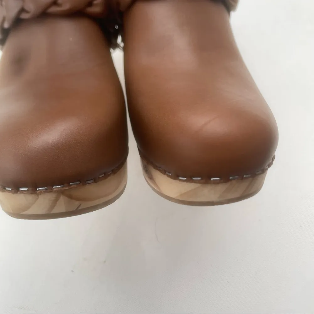 Dolce Vita Women’s Shoes Clogs Brown Cognac Hila Wooden Heels Leather Size 9 - Image 7