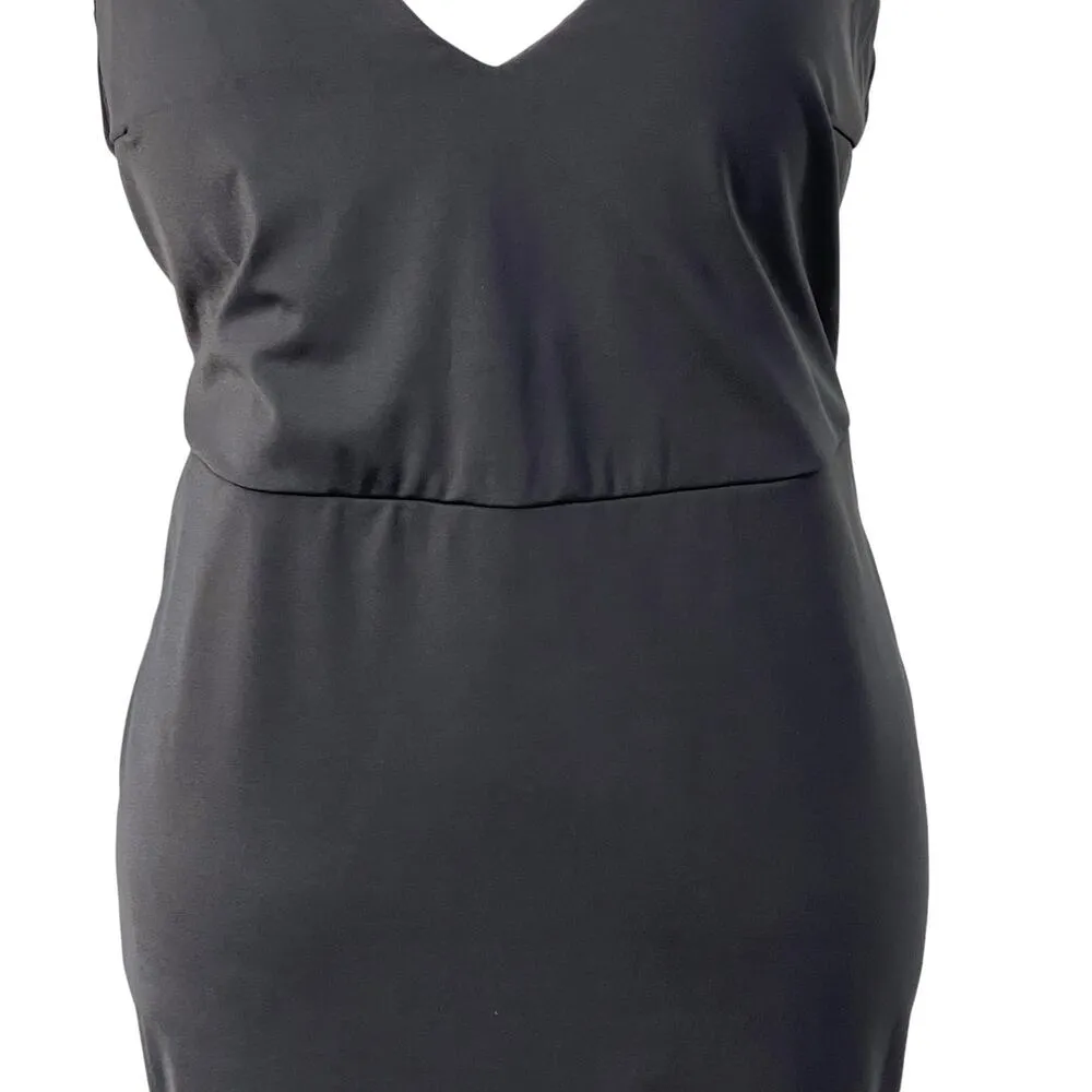 Halara Womens Size Large V Neck Mermaid Maxi Dress Black Adjustable Straps NWOT - Image 6