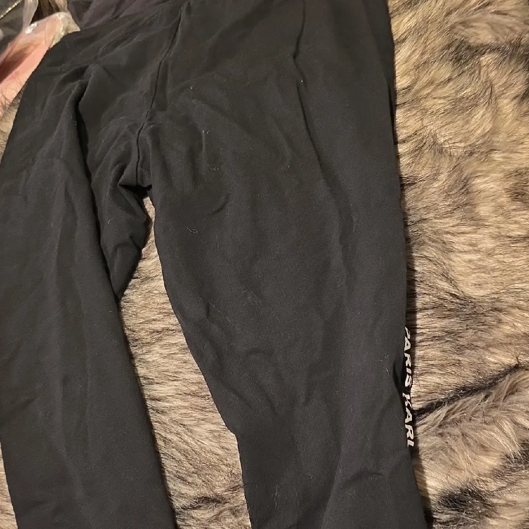 Karl Lagerfeld Kids Black Leggings with Logo Trim - Image 4