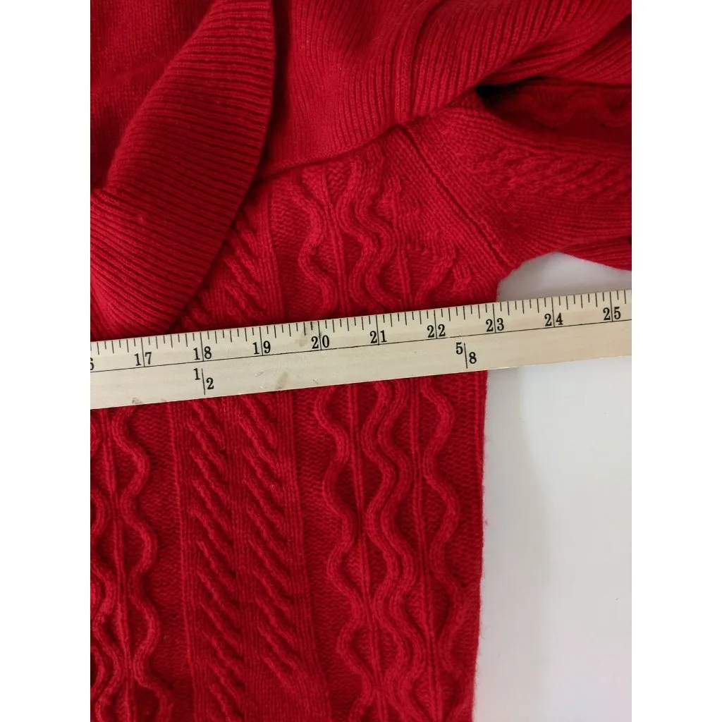 NAADAM Volta Ruffle Mock Turtleneck Cashmere Pullover Sweater M Red Size M - Image 9