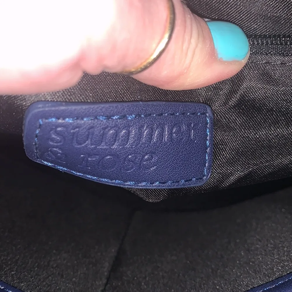 NWOT Summer & Rose Navy Blue Vegan Backpack Large Purse - Image 6