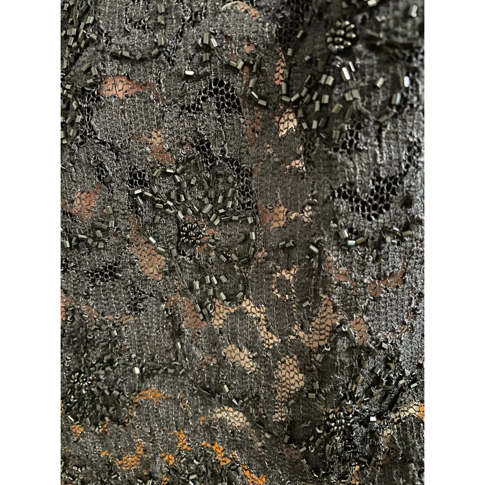 Classic Creations Deadstock Black Beaded Lace Overlay Skirt PM Size undefined - Image 6