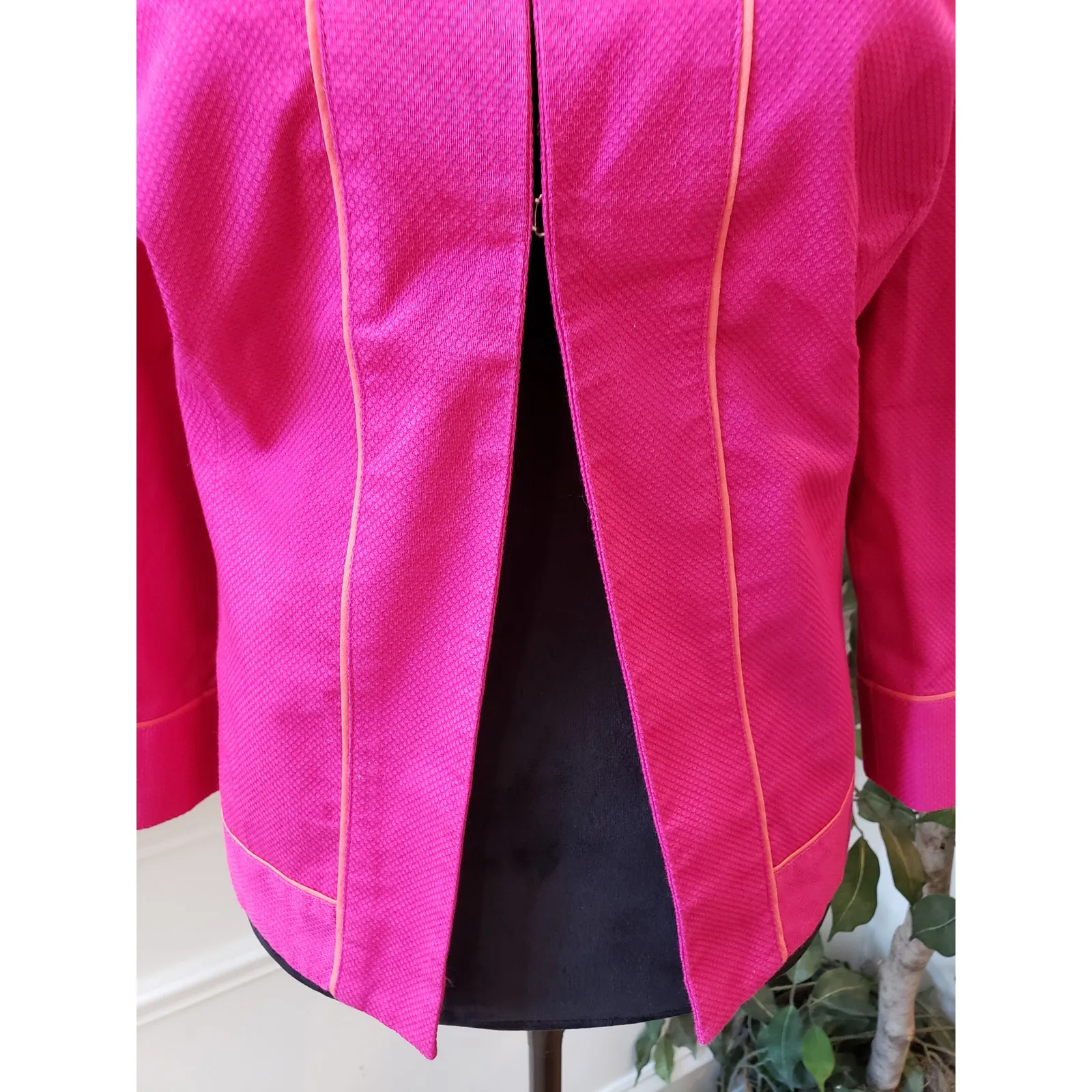 Chadwicks Jacket Women's Size 10 Pink Poplin Lined Cotton Long Sleeve Hook & Eye - Image 10