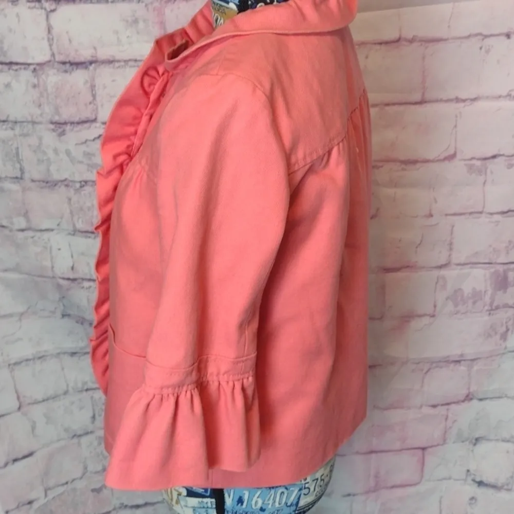 J.crew heavy twill coral jacket size 2 - Image 2