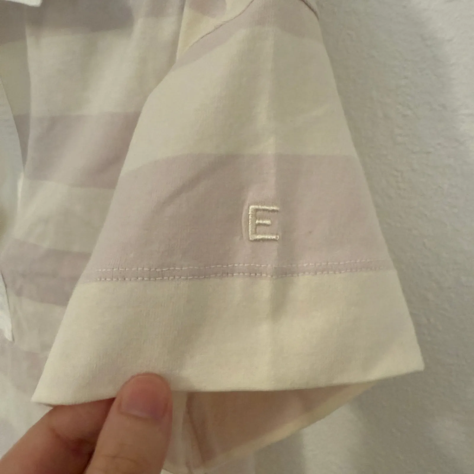 NWT Everlane The Oversized Rugby Striped Polo Shirt Purple Organic Cotton XXS - Image 6