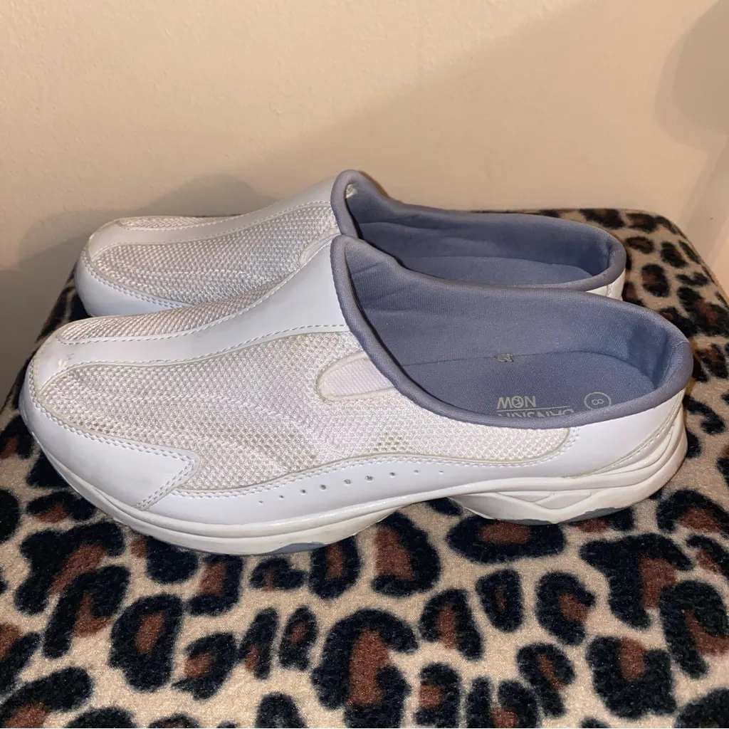 Danskin Now 90s vintage style white grey & blue slip on shoes Gray Size 8 - Image 6