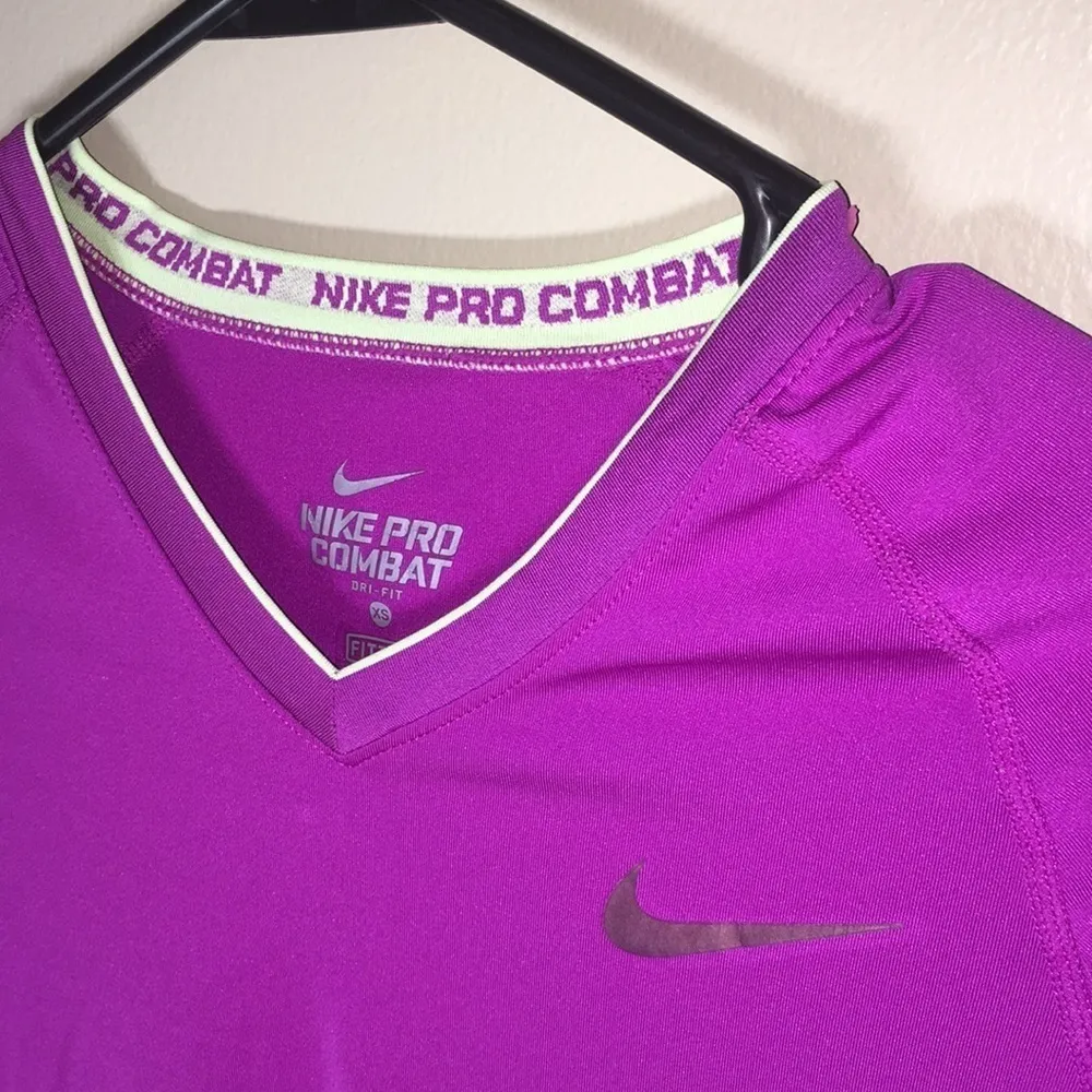 Nike pro combat compression shirt size XS purple Nike pro shirt long sleeve​​​ - Image 4
