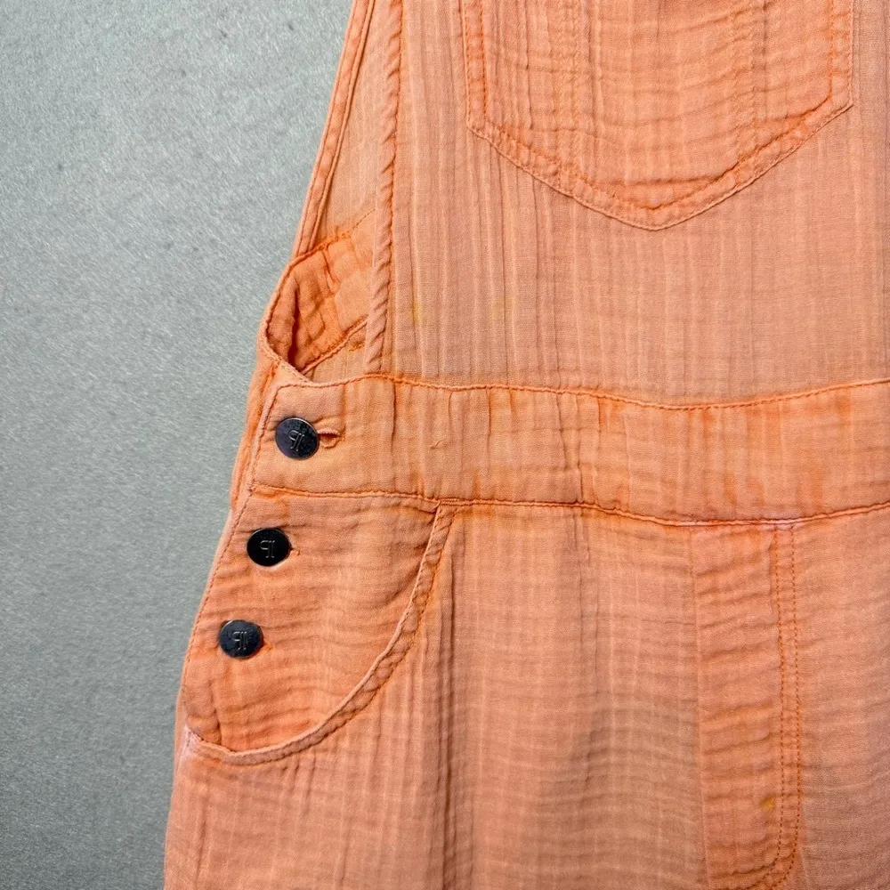 Anthropologie Pilcro Women’s Gauze Micro Overalls Peach Summer Beach US 2 New - Image 4