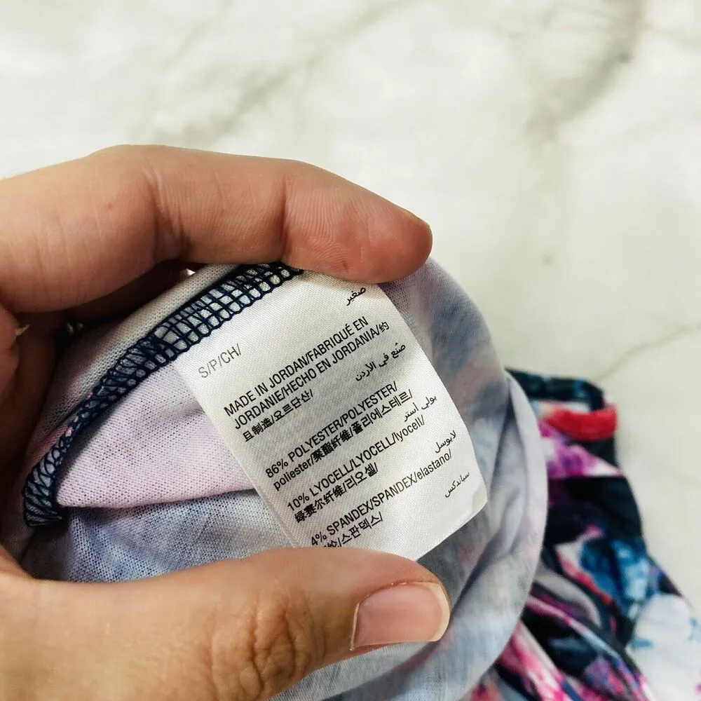 Ideology Womens White Floral Tie-Dye Side Tie Sleeveless Tank Top S Small New - Image 5