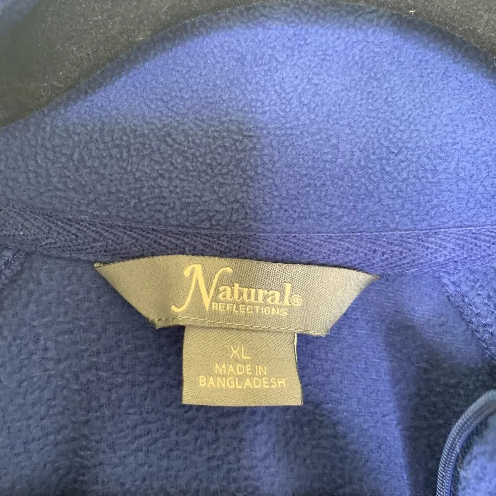 Natural Reflections Blue Fleece Pullover Top Sz XL - Image 3