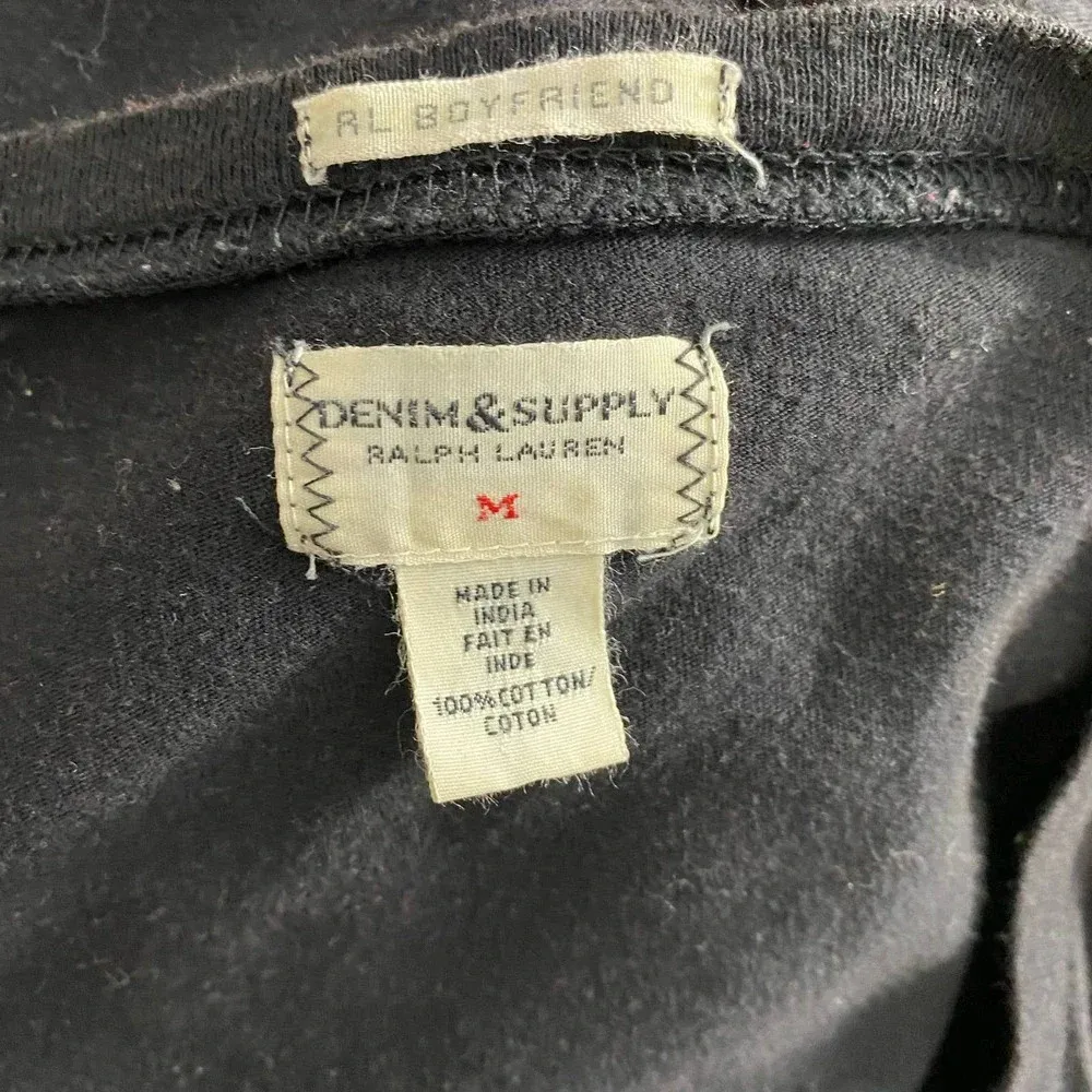 RALPH LAUREN‎ Denim & Supply Cow Skull Feather T-Shirt in Black Size US Medium - Image 8