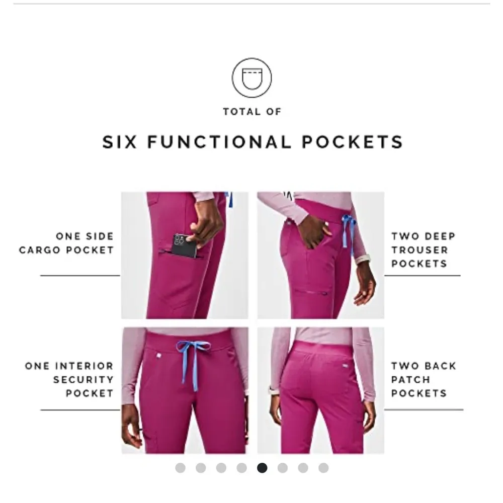 FIGS NWT  Zamora™ Jogger Scrub Pants 2.0 (Raspberry)  XXS PETITE - Image 5