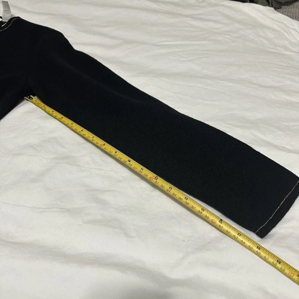 Vintage  Black 100% Merino Wool Cardigan Sweater Sz M Medium Beaded - Image 9