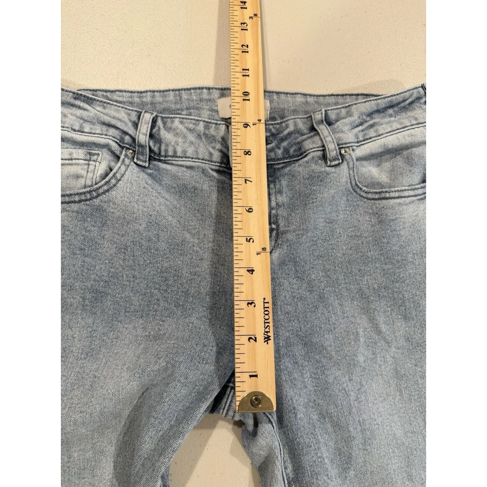 Pacsun Flare Jeans Womens 29" Light Wash Mid Rise Retro Stretch Norm Travel 70s - Image 5