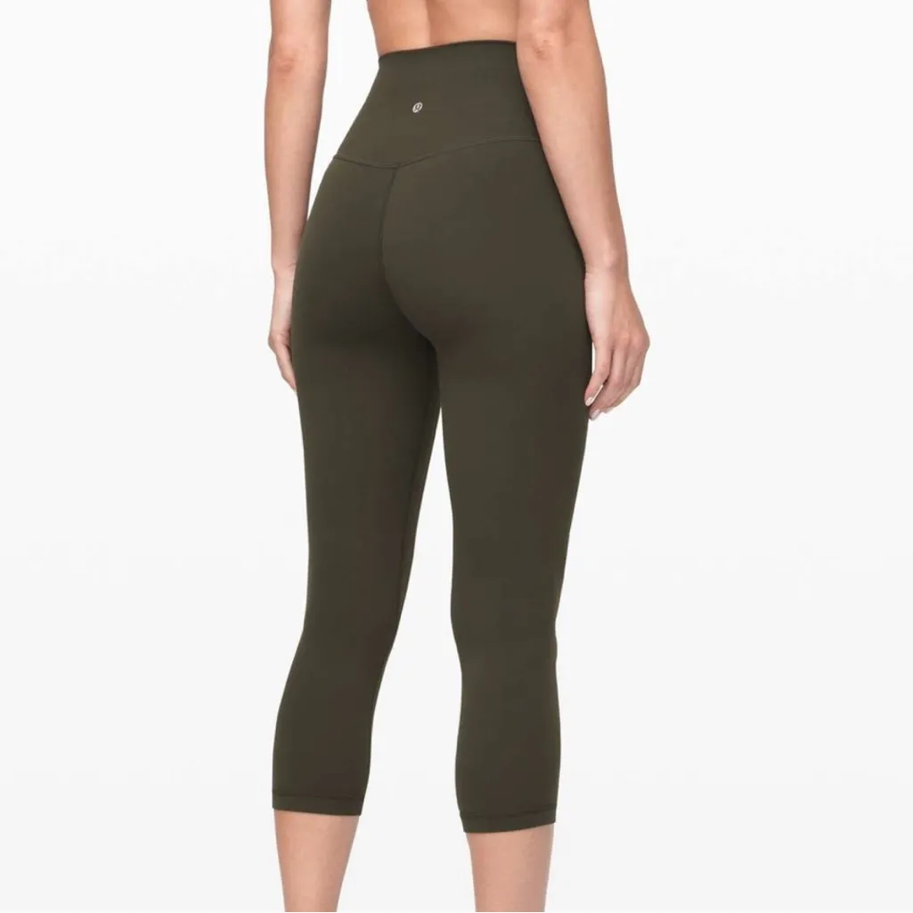 Lululemon Align Crop Olive Green Leggings 25” 8 - Image 2