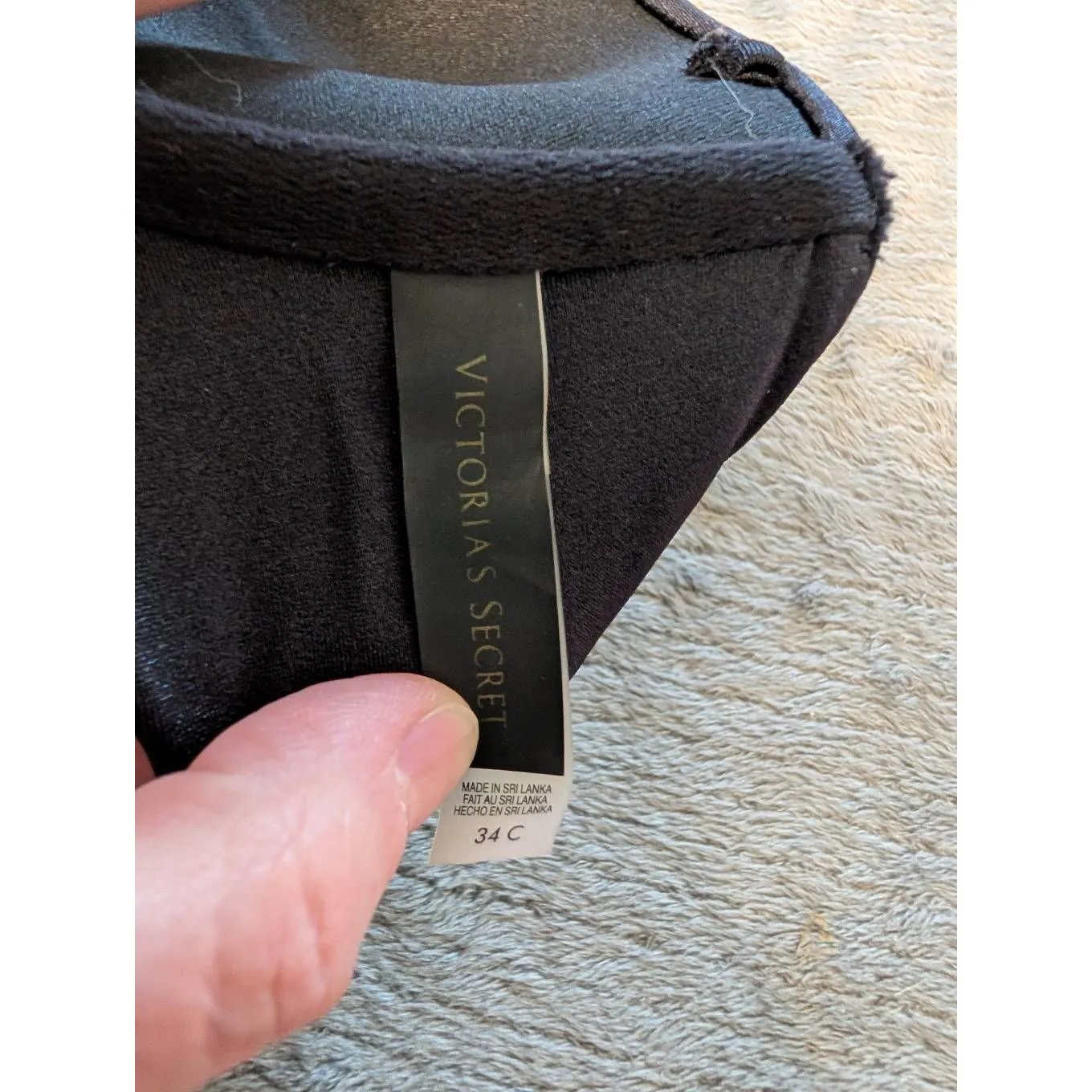 Victoria's Secret Size 34C Black Bandeau Strapless Bikini Top - Image 3