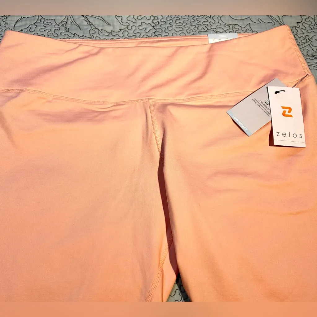 NWT Zelo High Rise Leggings Yoga Pants Activewear 7/8’s Length Peach Song~2X💚 - Image 4