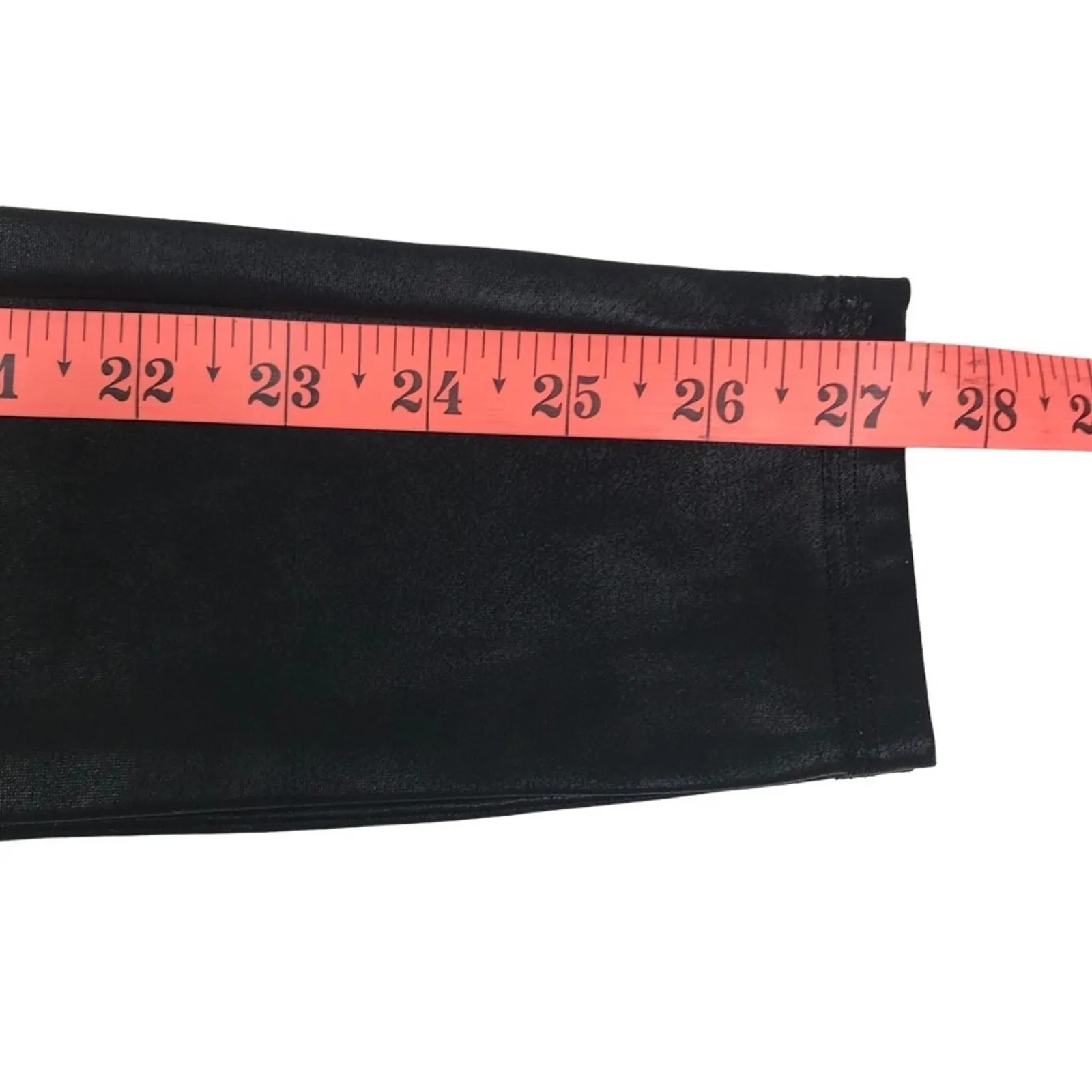 SPANX Faux Leather Leggings S Black Tummy Shaping Sporty Feminine Chick Matrix - Image 12