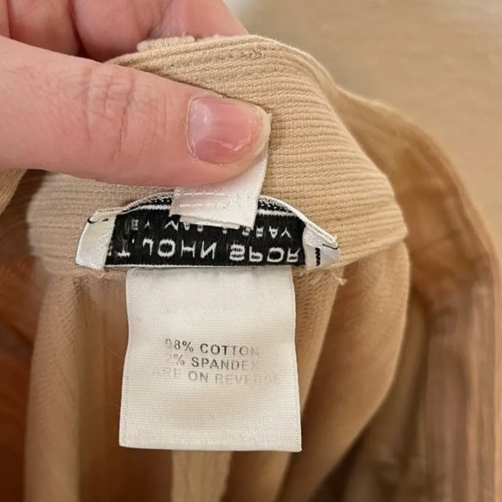 St. John Sport beige cotton gauze woven bootcut dress pants size 4 old money - Image 12