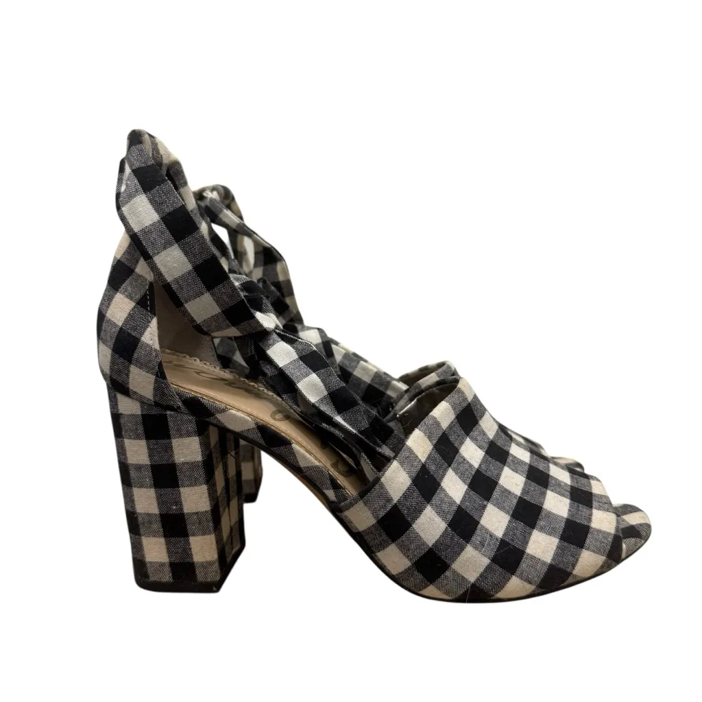 Sam Edelman Odele Black & White Gingham Plaid Strappy Heel Sandals 7.5 - Image 2