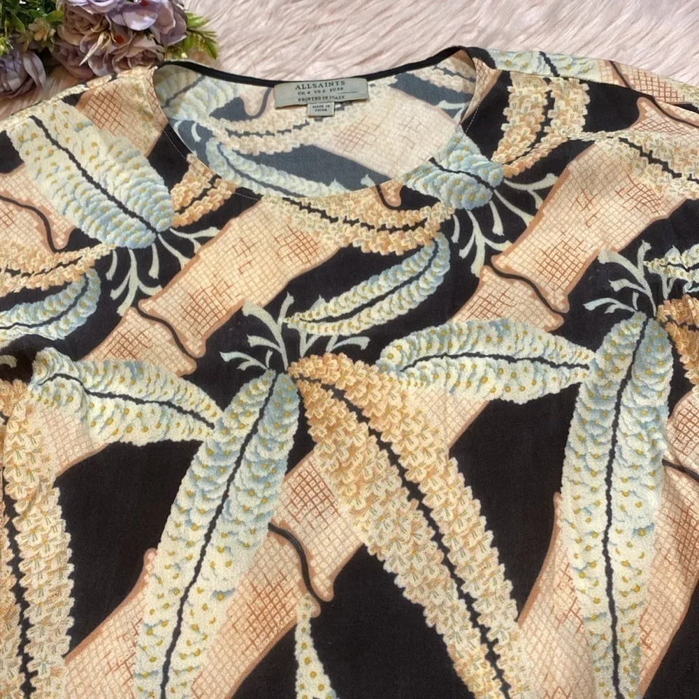 All Saints Sonny Fuji Silk Blend Dress sz 0 - Image 3