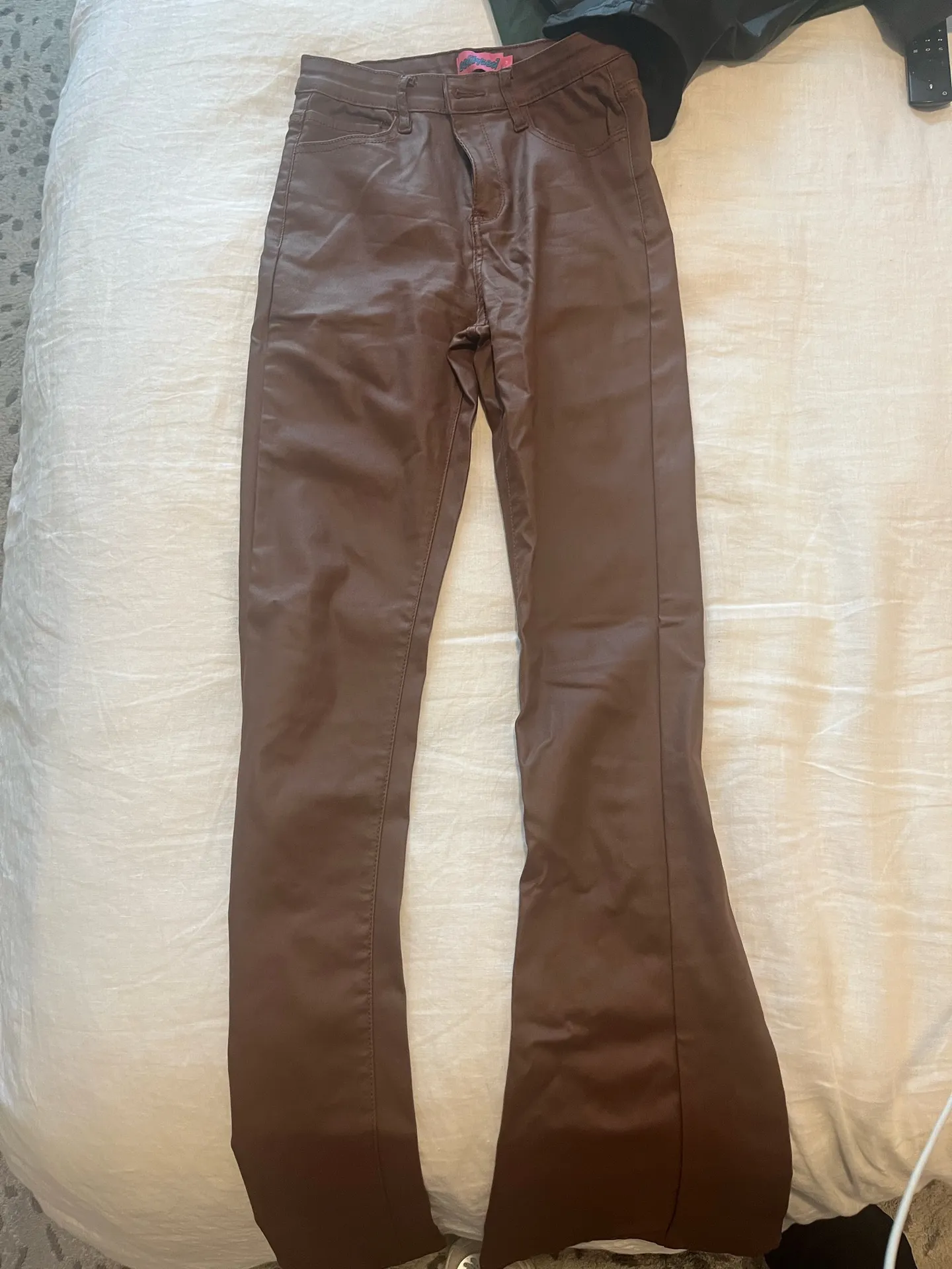 Edikted Leather Flare Pants - Image 3