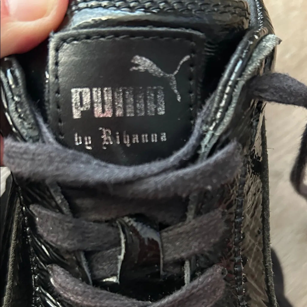 PUMA X FENTY Rihanna Creeper Black Patent Leather Women's Sneakers - Image 7